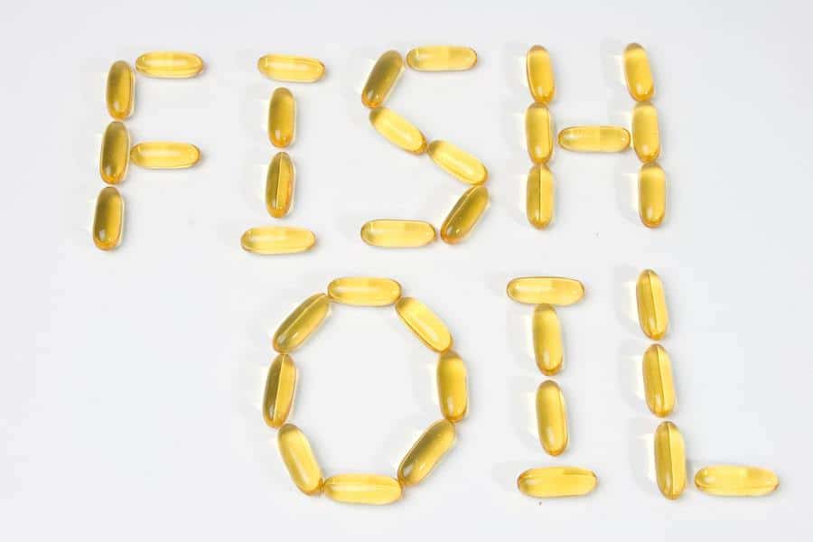 the words Fish Oil spelled with Supplements